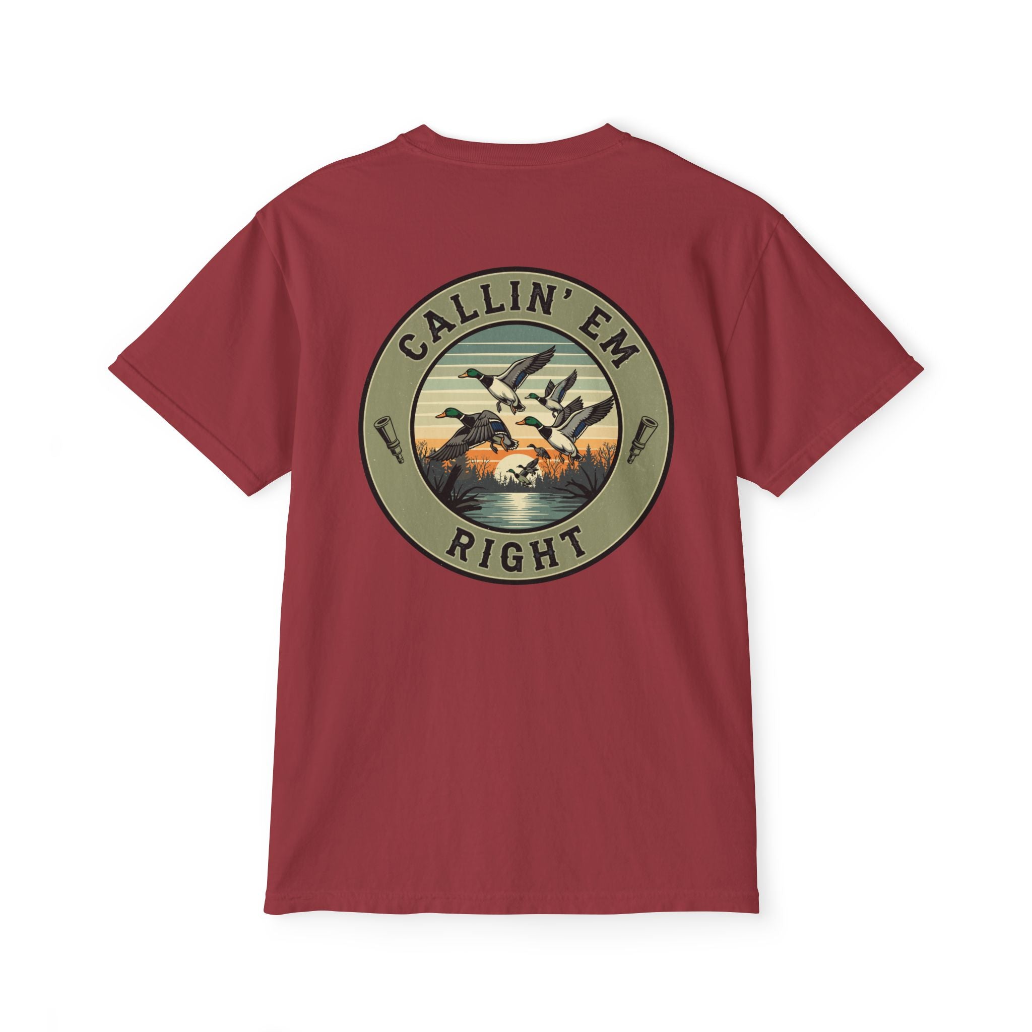Callin’ ’Em Right – Duck Hunting Pocket Tee (Men’s)