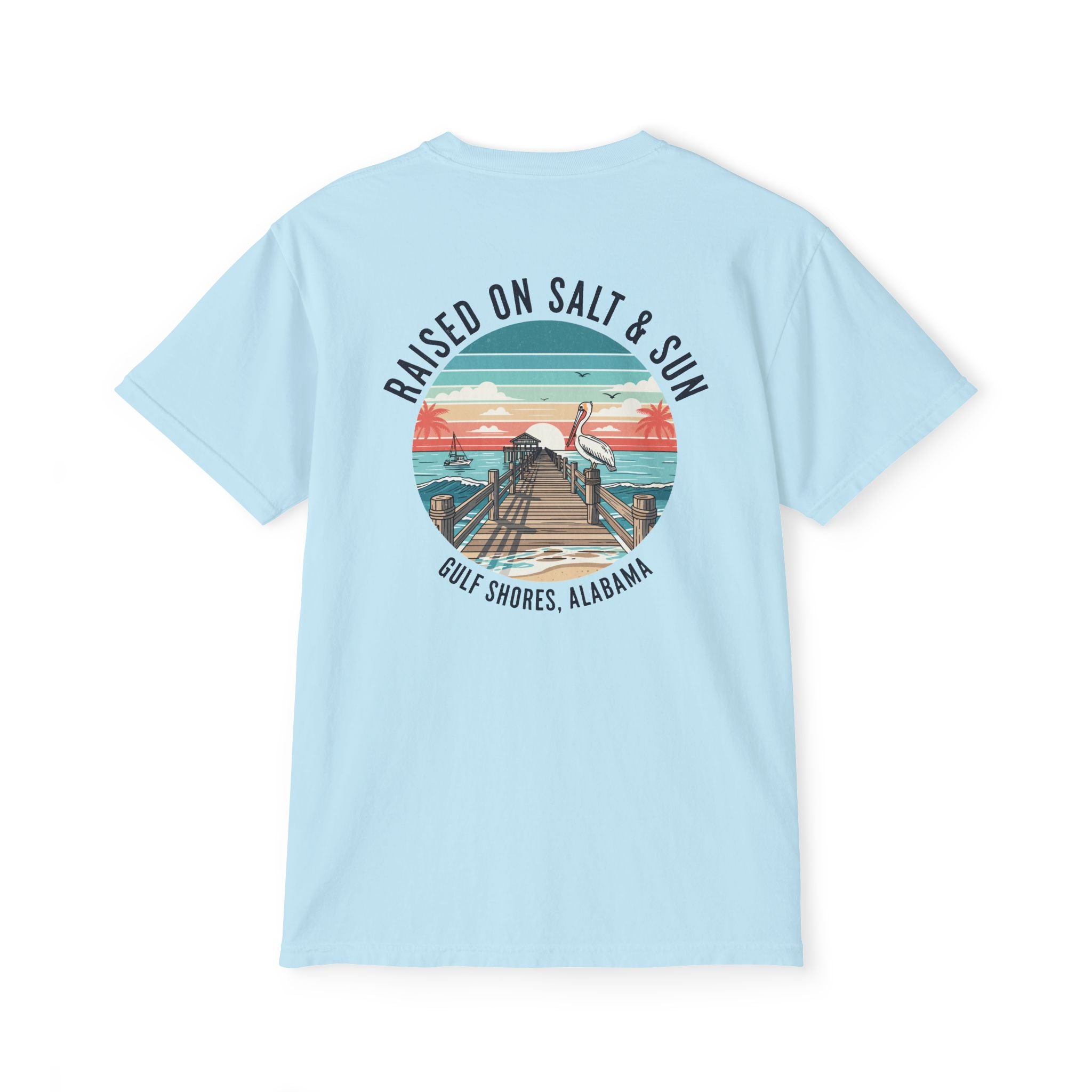 Comfort Colors Pocket T-Shirt Raised on Salt & Sun Gulf Coast Marlin Tee