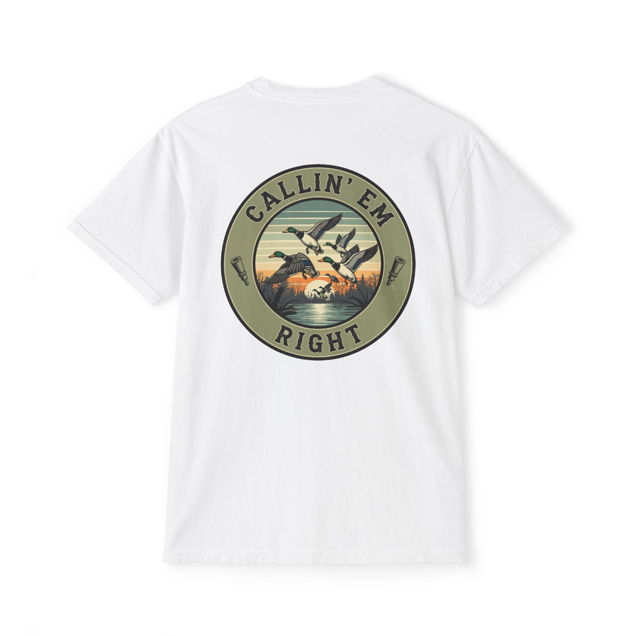 Callin’ ’Em Right – Duck Hunting Pocket Tee (Men’s)