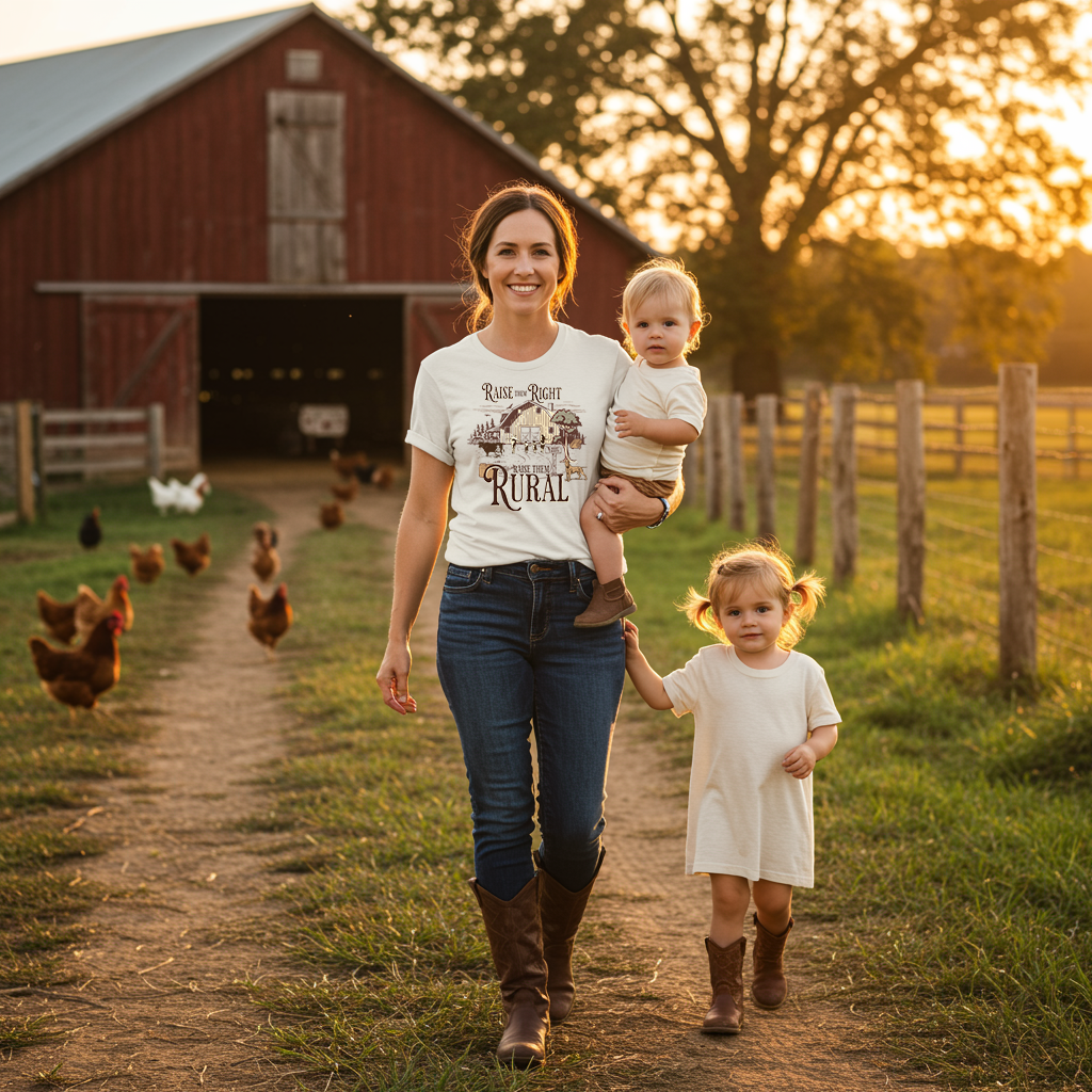 Raise Them Right / Raise Them Rural T-Shirt – Faith, Family & Farm Life