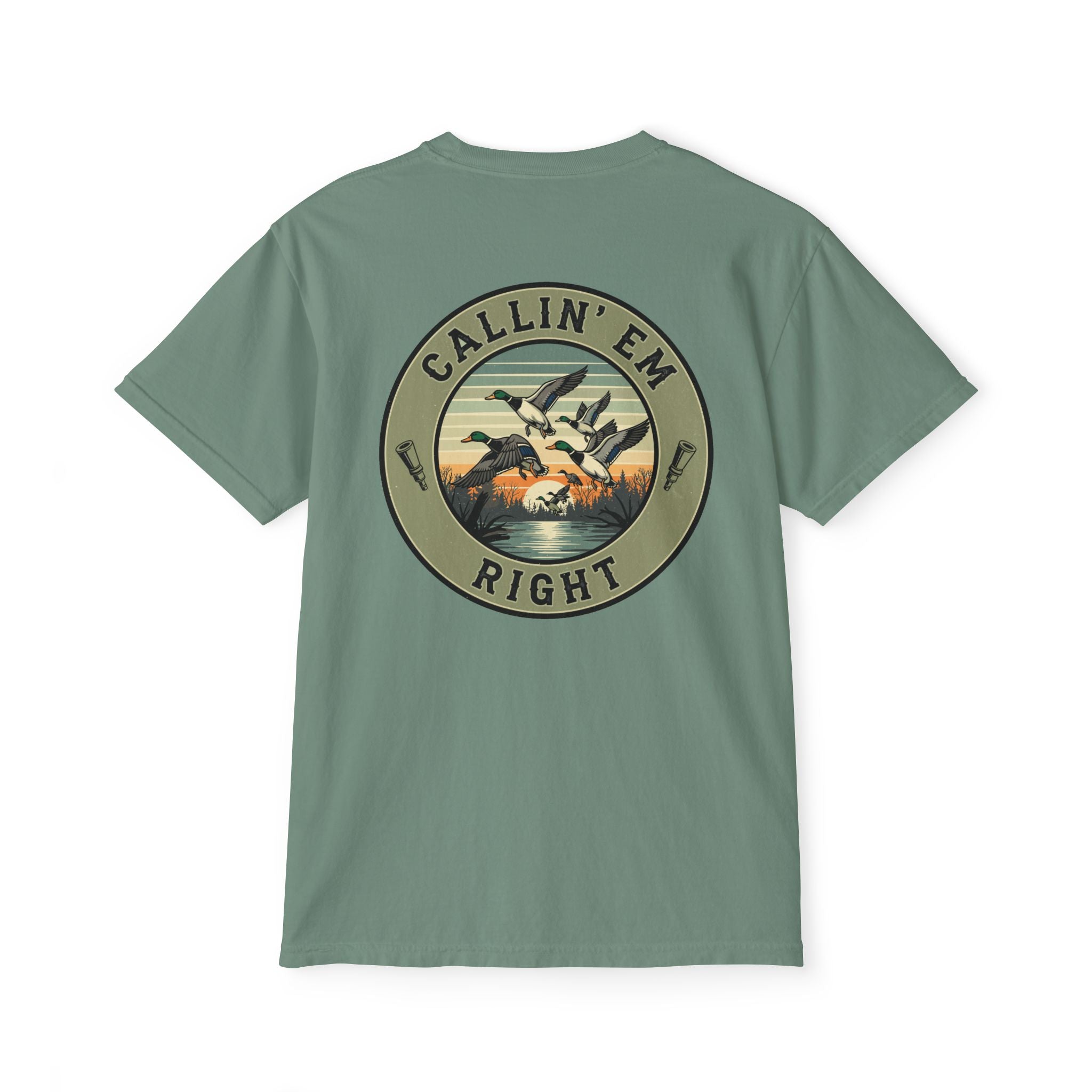 Callin’ ’Em Right – Duck Hunting Pocket Tee (Men’s)
