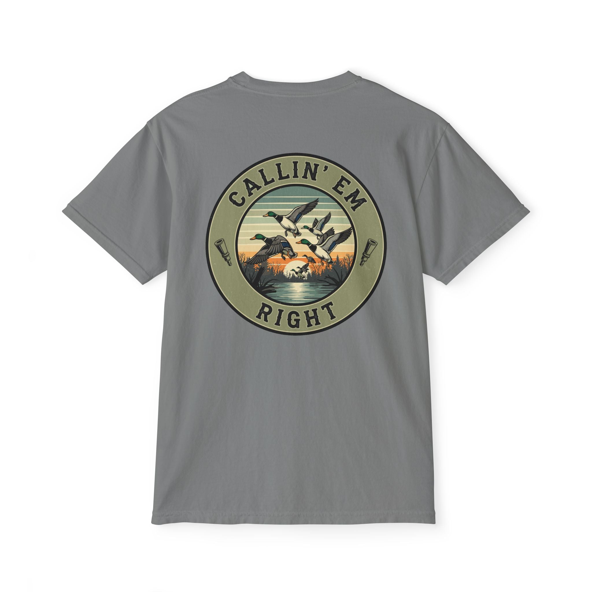 Callin’ ’Em Right – Duck Hunting Pocket Tee (Men’s)