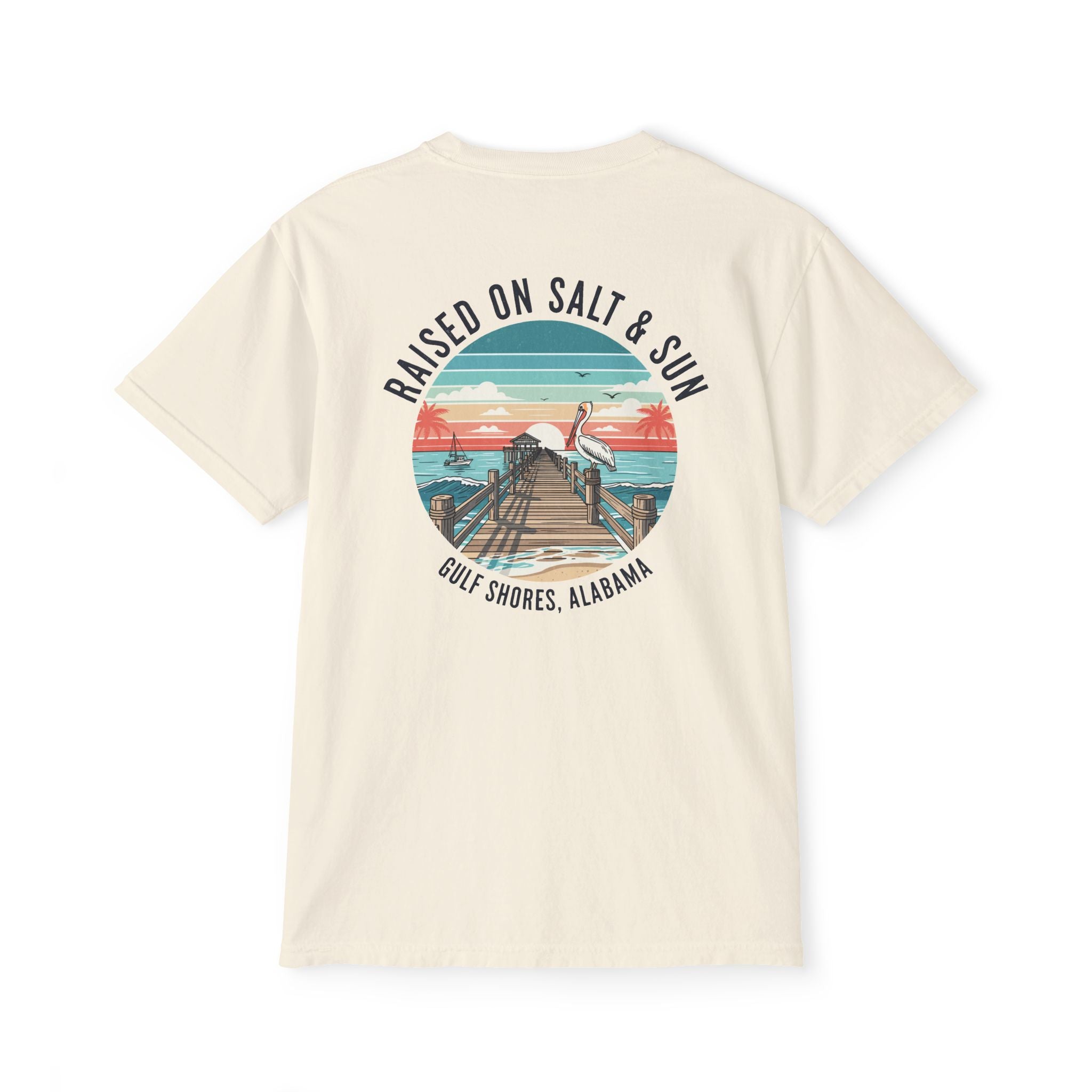 Comfort Colors Pocket T-Shirt Raised on Salt & Sun Gulf Coast Marlin Tee