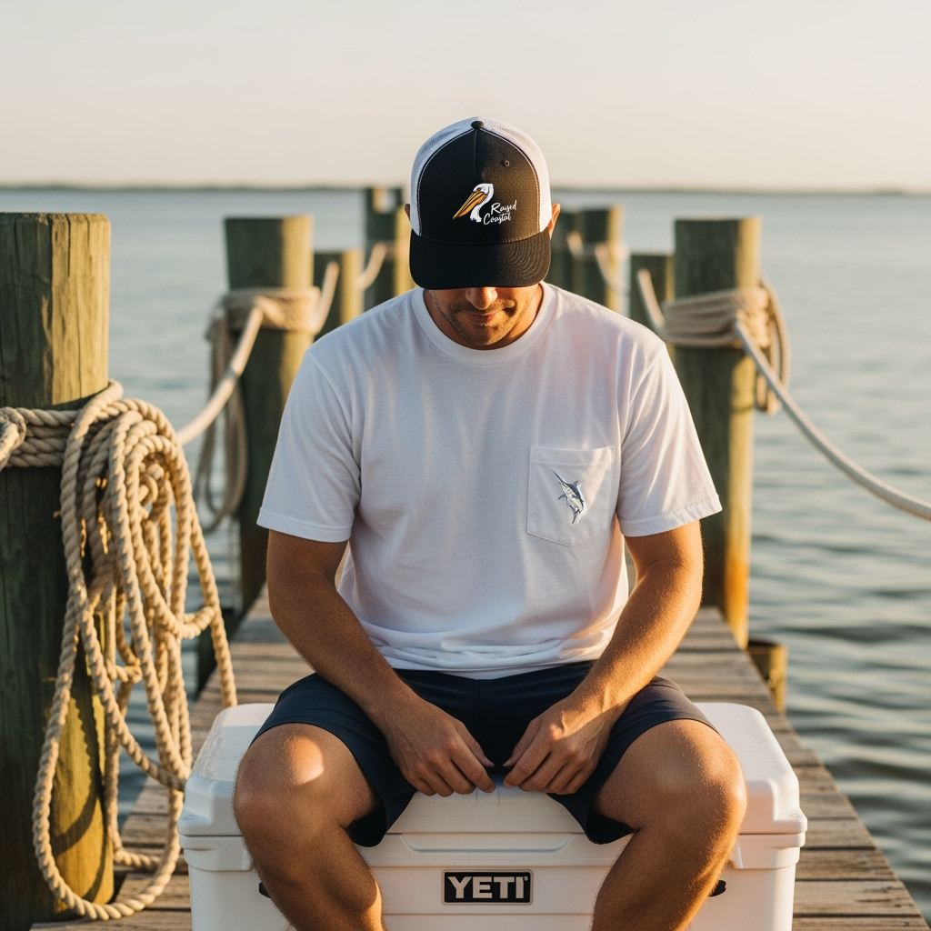 Raised Coastal Pelican Trucker Hat – Men’s