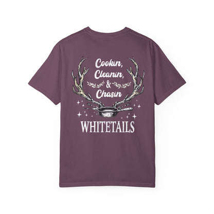 Cookin’, Cleanin’, & Chasin’ Whitetails T-Shirt – Women’s