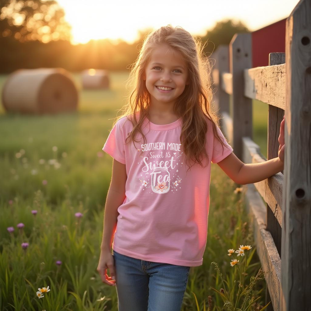 Southern Made, Sweet as Sweet Tea – Youth Girls T-Shirt