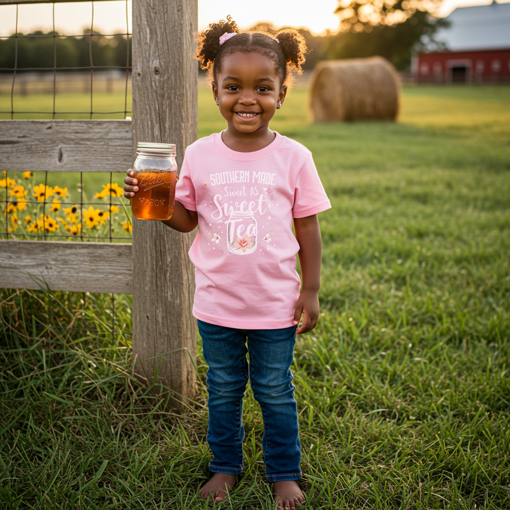 Southern Made, Sweet as Sweet Tea – Toddler Girls T-Shirt