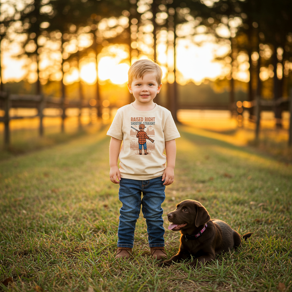Raised Right Shootin’ Straight T-Shirt – Toddler Boys