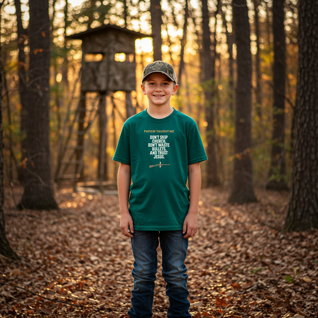 Papaw Taught Me T-Shirt – Youth Boys