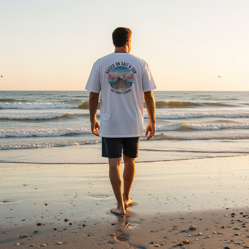 Comfort Colors Pocket T-Shirt Raised on Salt & Sun Gulf Coast Marlin Tee