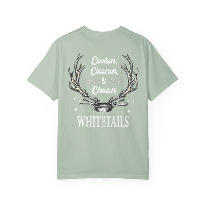 Cookin’, Cleanin’, & Chasin’ Whitetails T-Shirt – Women’s