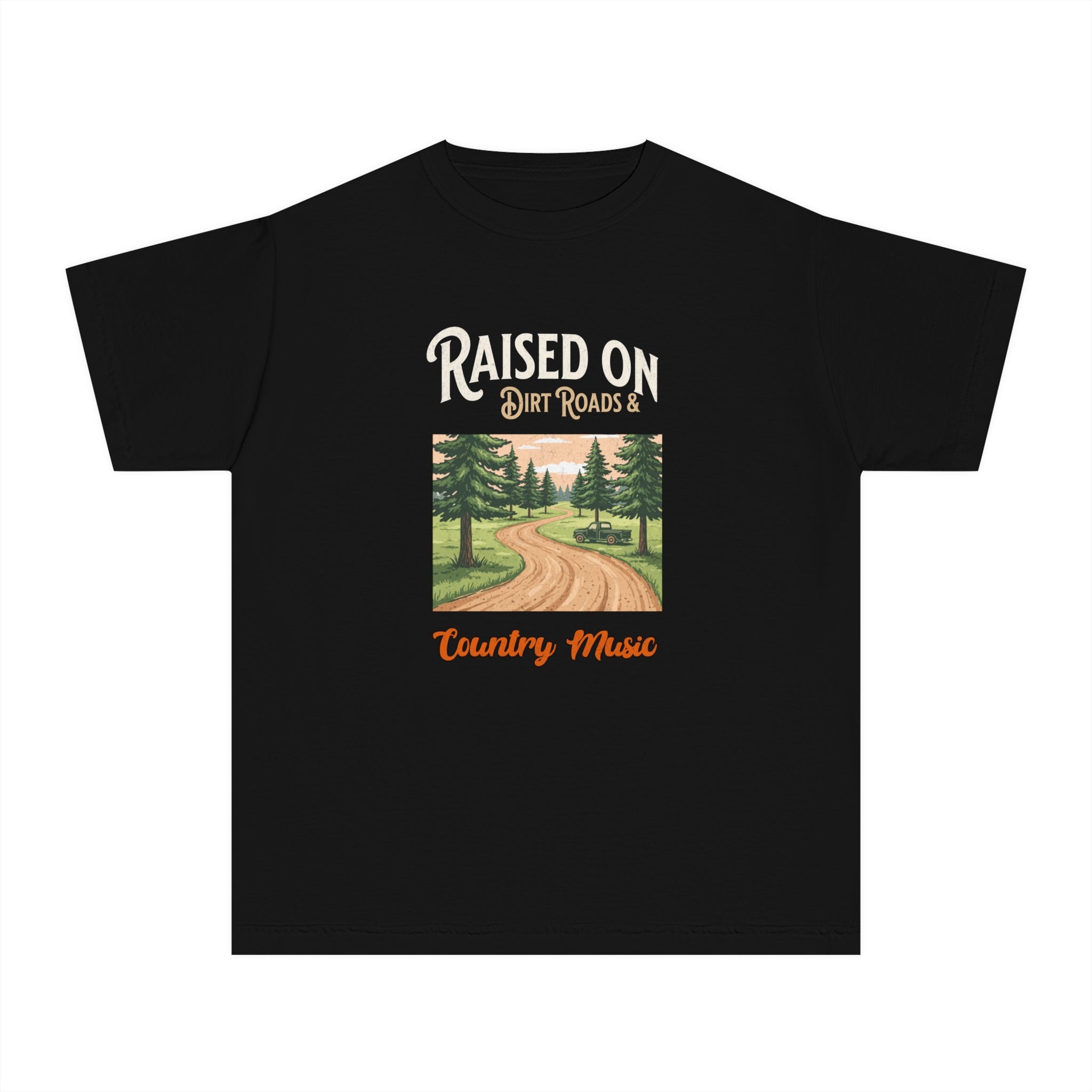 Raised on Dirt Roads & Country Music – Youth Boys T-Shirt